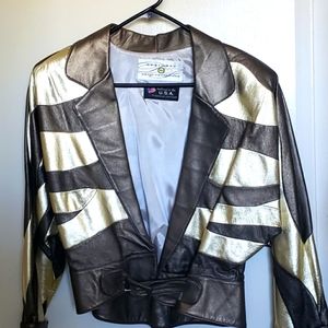 Vintage metallic leather jacket